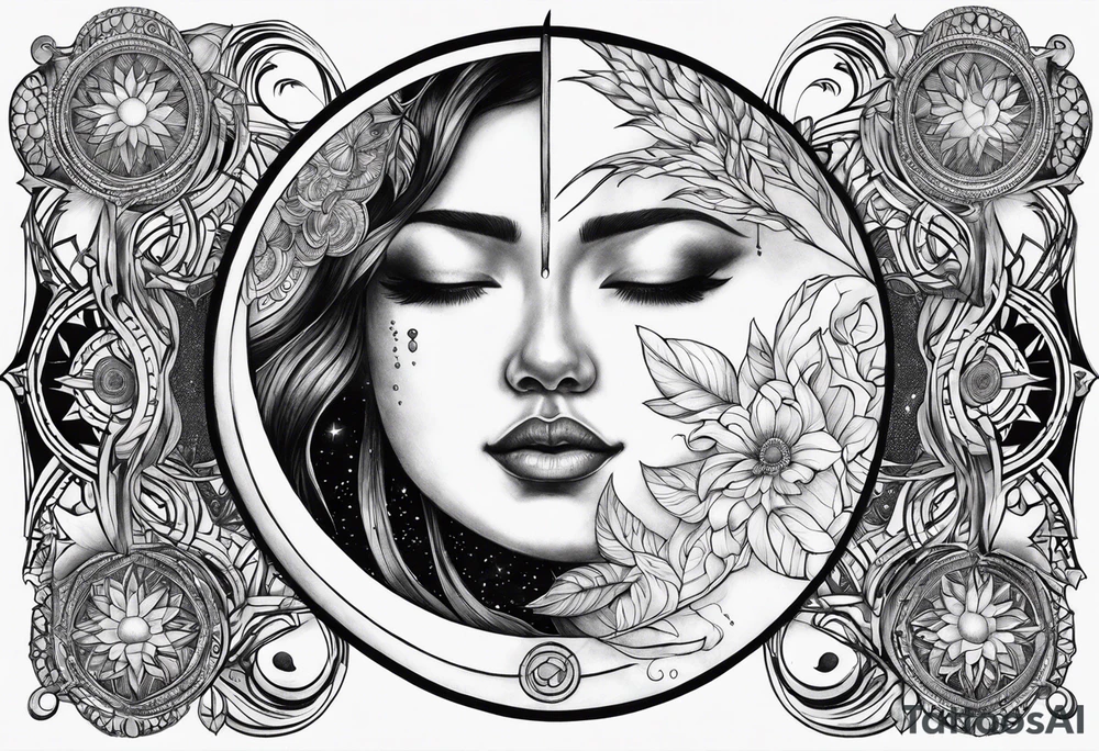 sacred moon tattoo idea