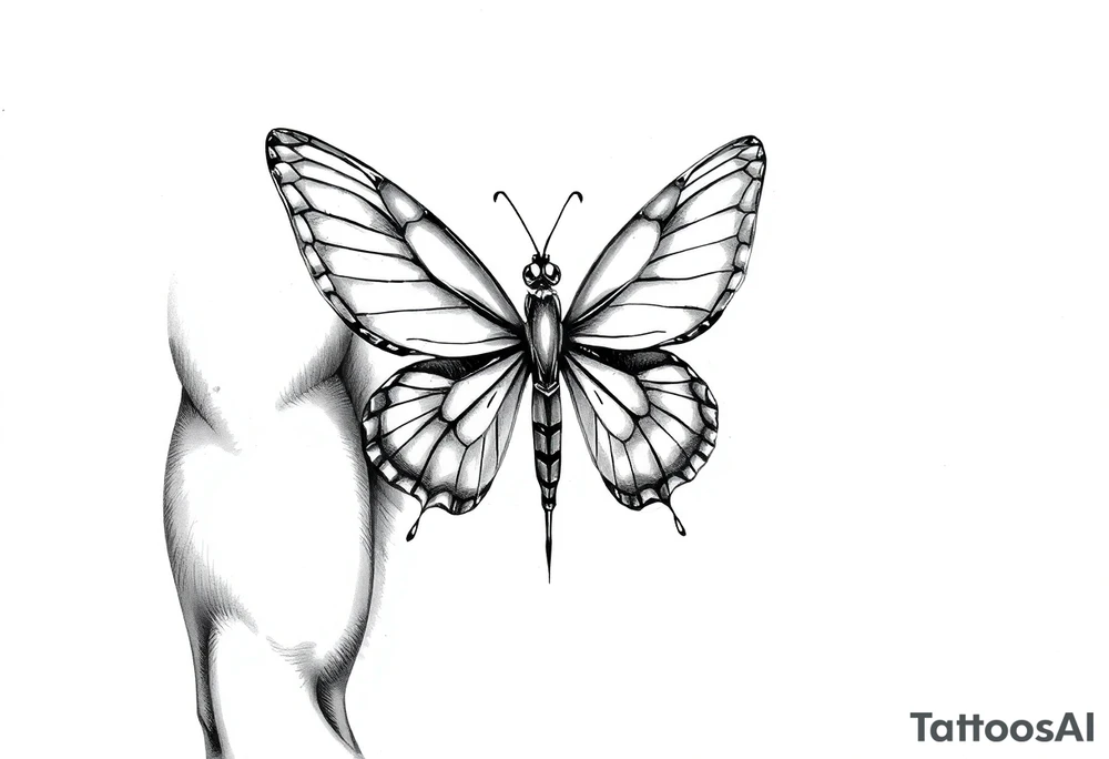 Justinwith butterfly and dragonfly tattoo idea