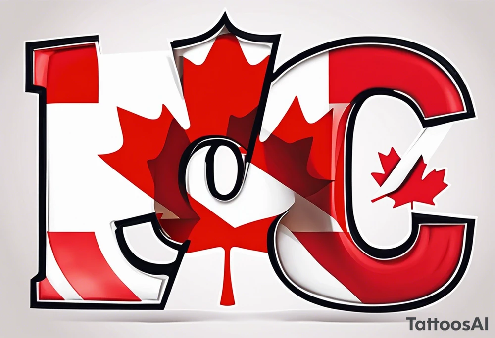 The letter C with the Canadian flag within the letter tattoo idea