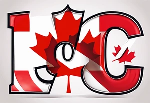 The letter C with the Canadian flag within the letter tattoo idea