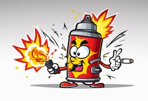 stick of dynamite character is trying to blow out his own burning fuse before he explodes tattoo idea