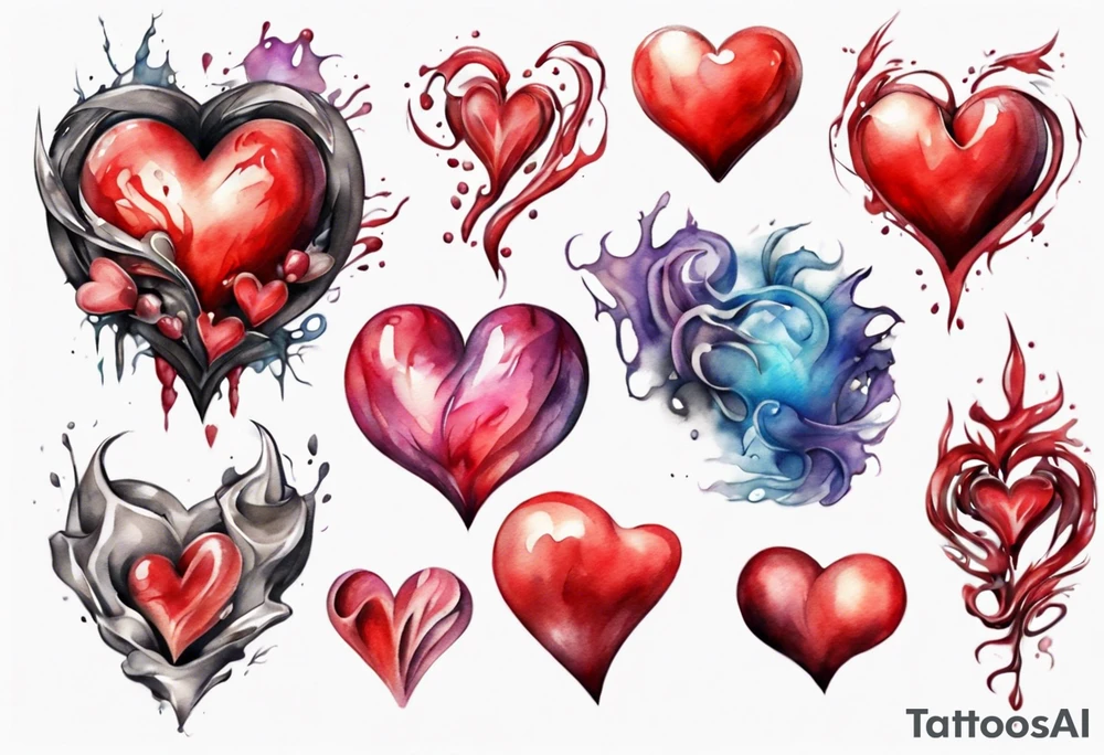 3d heart tattoo idea