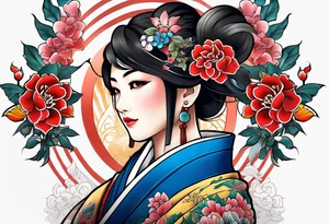 Japanese women tattoo idea