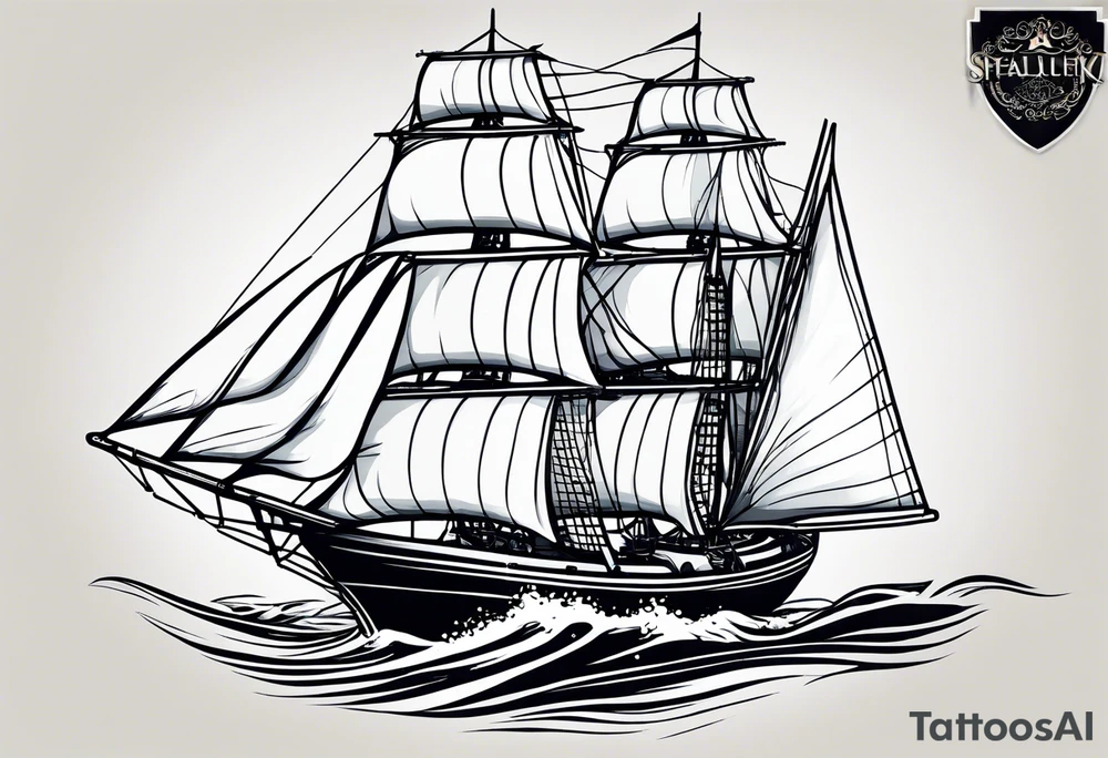 Sail boat tattoo idea