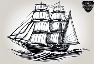 Sail boat tattoo idea