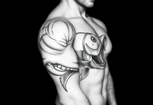 Fish mouth around tattoo idea