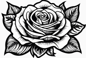 Traditional rose tattoo idea