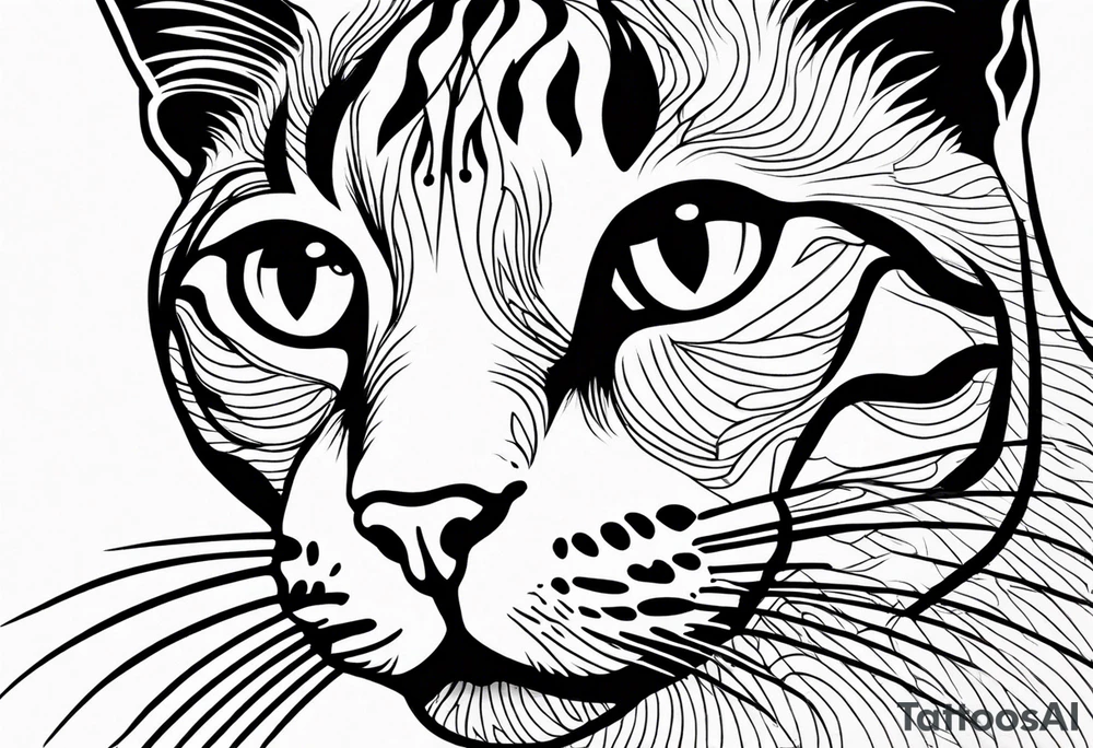 simple cat design tattoo idea