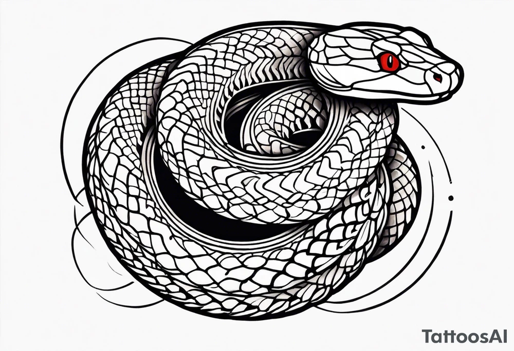 snake fast slithering from above simple tattoo idea