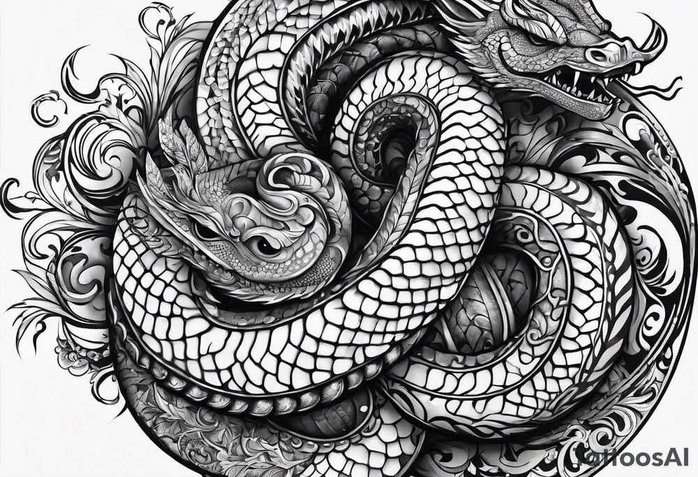 Schlange schlängelt sich das Bein hoch tattoo idea