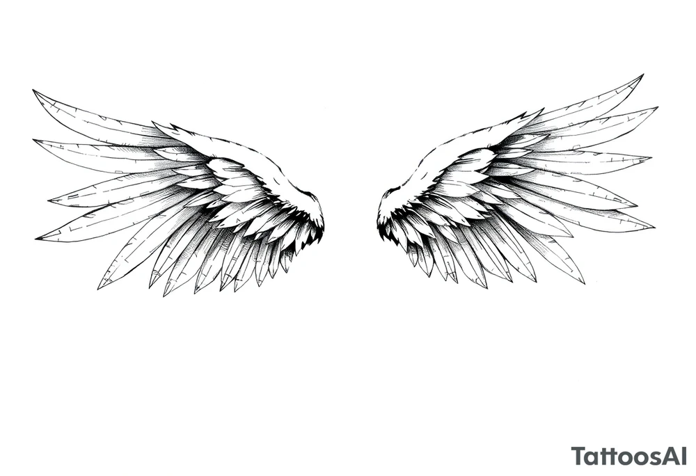 Long Angelwings tattoo idea