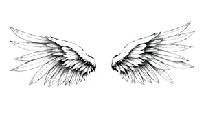 Long Angelwings tattoo idea