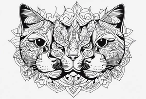 Cat with three heads tattoo idea