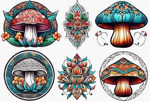 Mandala mushroom tattoo idea