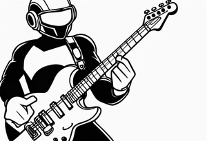 rockman playing electric guitar tattoo idea