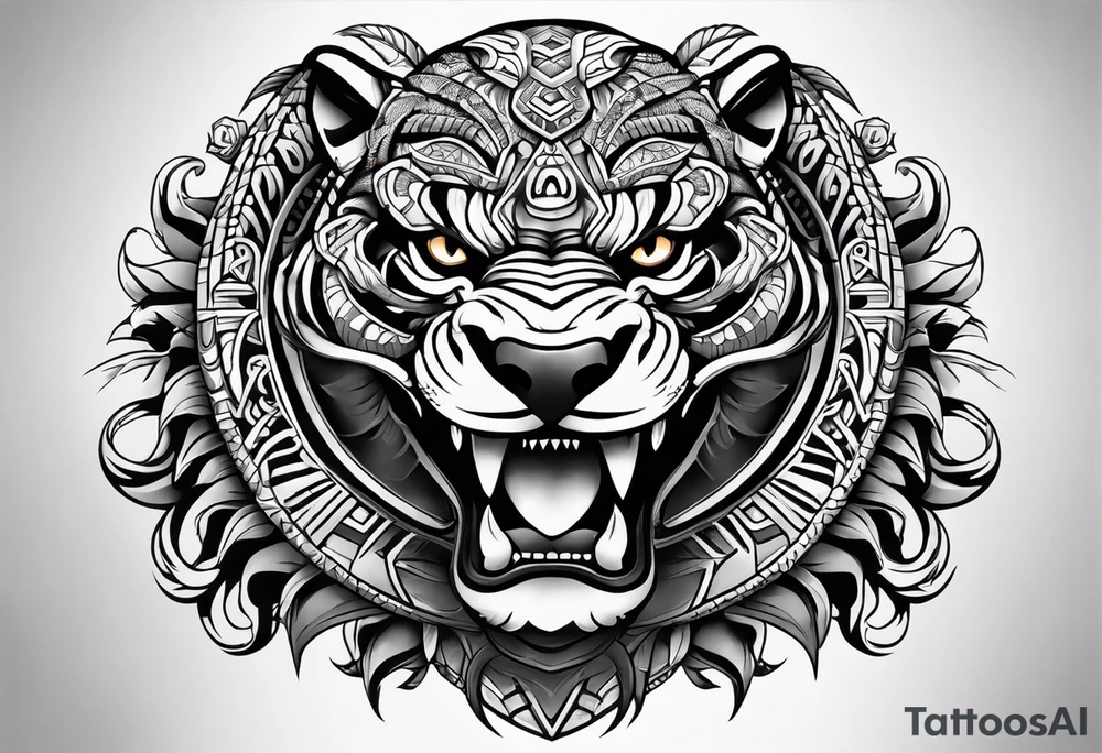 aztec snake sleeve tattoo idea