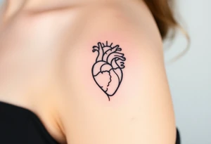 human heart chained up within circle sun with a moon inside, with an sublime type of vibe tattoo idea