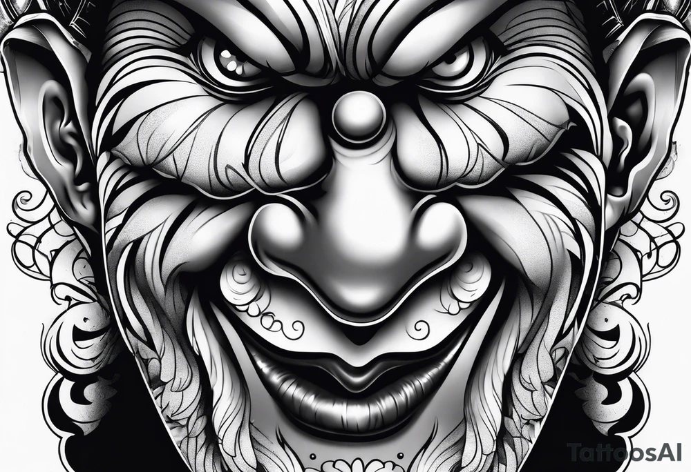Clown face tattoo idea