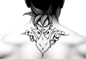 legendary dragonball z scene with energy aura and power effects tattoo idea