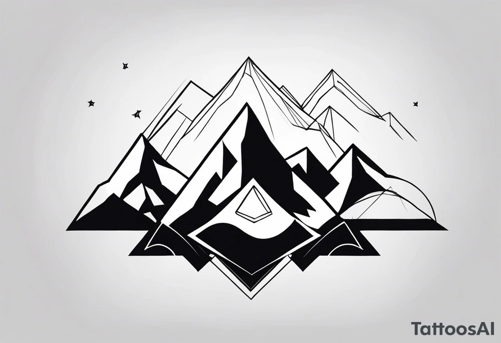 geometric mountains tattoo idea