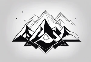 geometric mountains tattoo idea