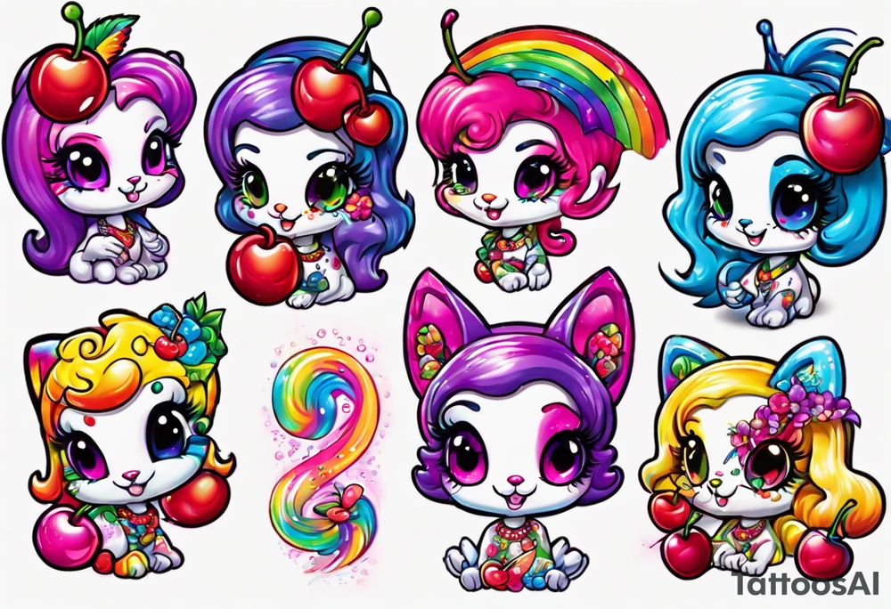 Lisa frank cherry character tattoo idea