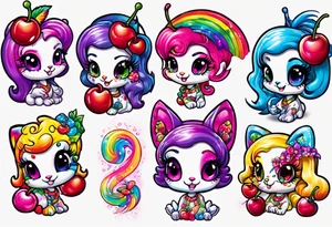 Lisa frank cherry character tattoo idea
