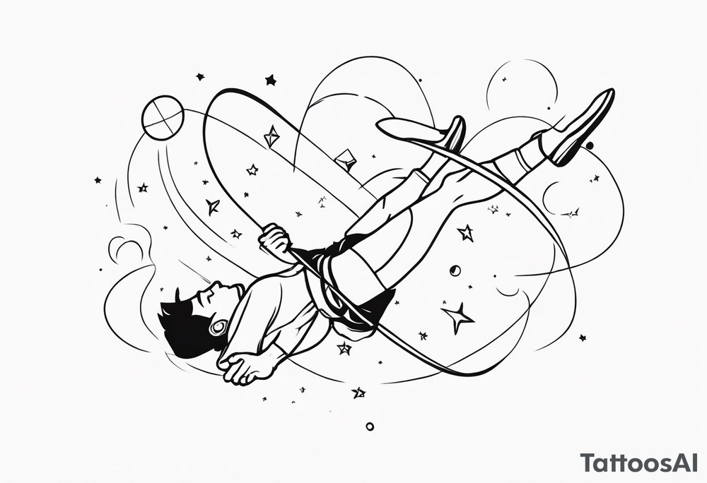 Man falling from space to earth tattoo idea