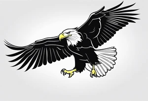 bald eagle with its wings spread, very simple line design, even less detail tattoo idea