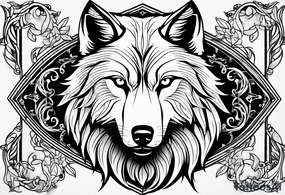 white
 wolf tattoo idea