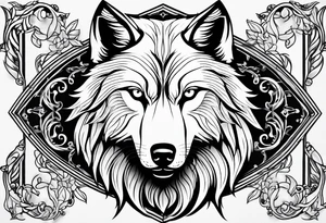 white
 wolf tattoo idea