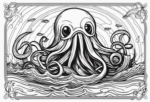 Thalassophobia, giant squid, fear tattoo idea