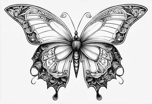 elegant butterfly da vinci tattoo idea