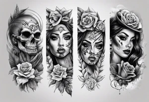 chicano arm sleeve realism tattoo idea