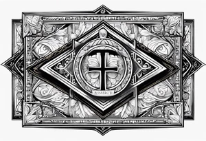 free masonry symbol , rectangle tattoo idea