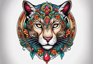 Puma with third eye tattoo idea