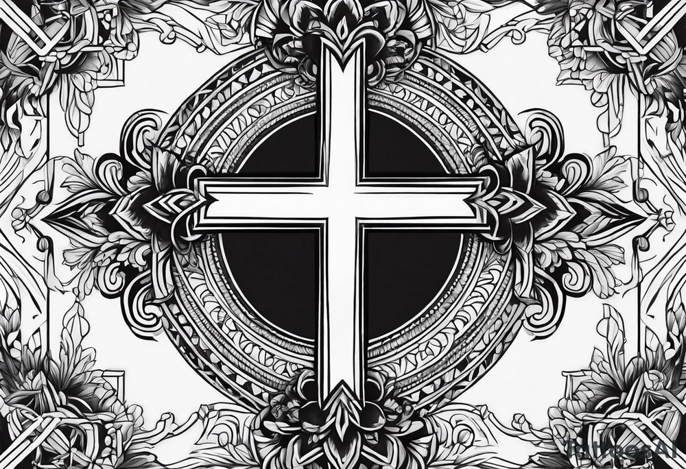 It should be a cross tattoo but it should contain a name that no one should come to know and the name is Gloria tattoo idea