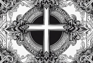 It should be a cross tattoo but it should contain a name that no one should come to know and the name is Gloria tattoo idea
