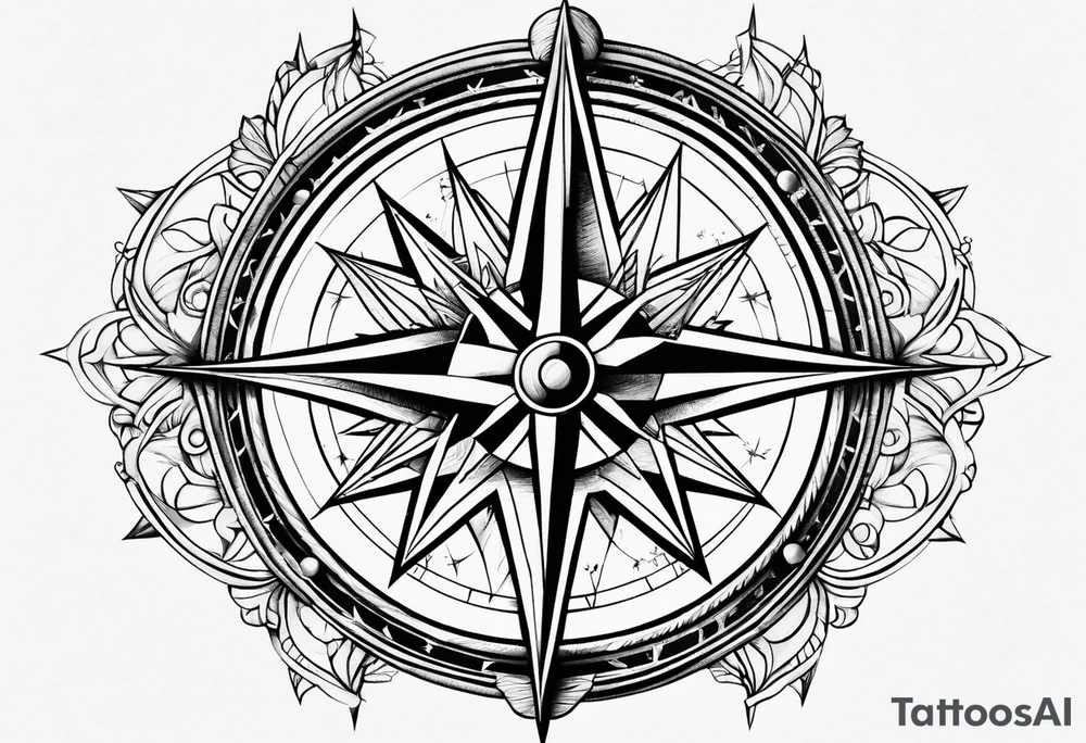 Compass stars tattoo idea