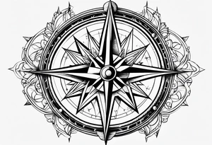 Compass stars tattoo idea