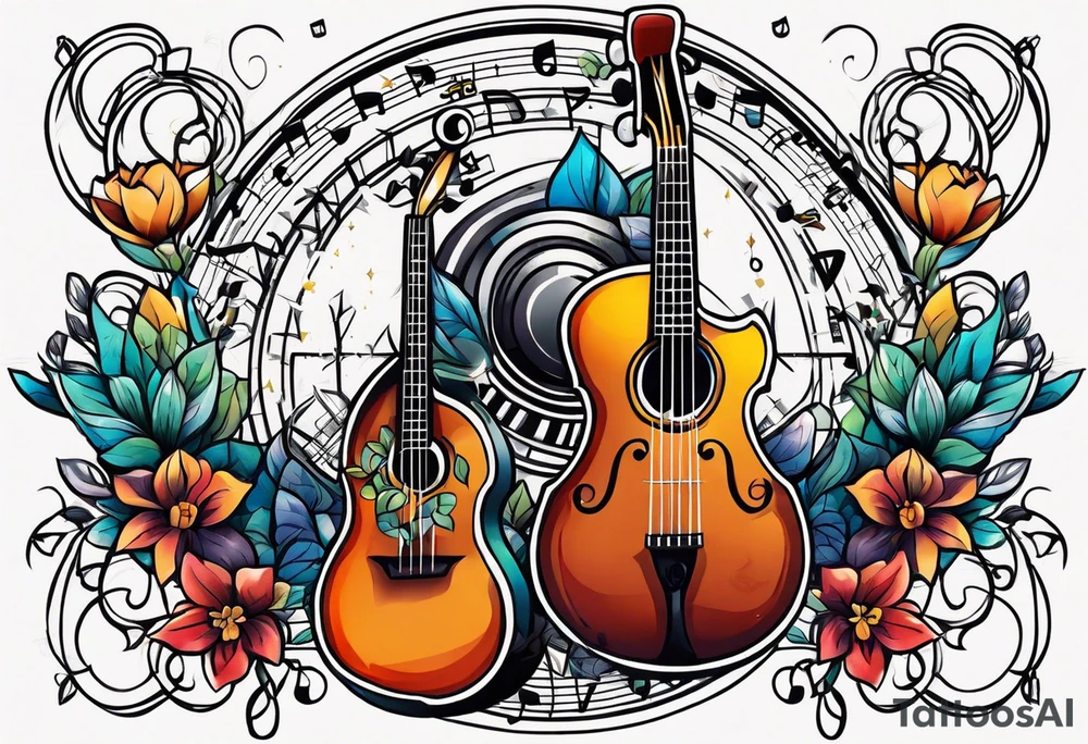 MUSIC LIFE FAMILY tattoo idea
