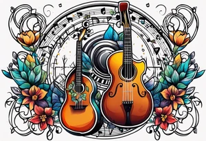 MUSIC LIFE FAMILY tattoo idea