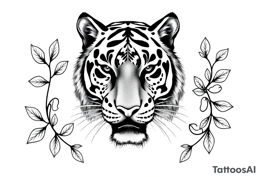 a tiger hide on brush tattoo idea