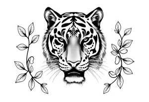 a tiger hide on brush tattoo idea
