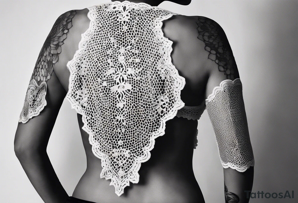 ripped lace over armor tattoo idea
