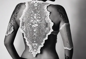 ripped lace over armor tattoo idea