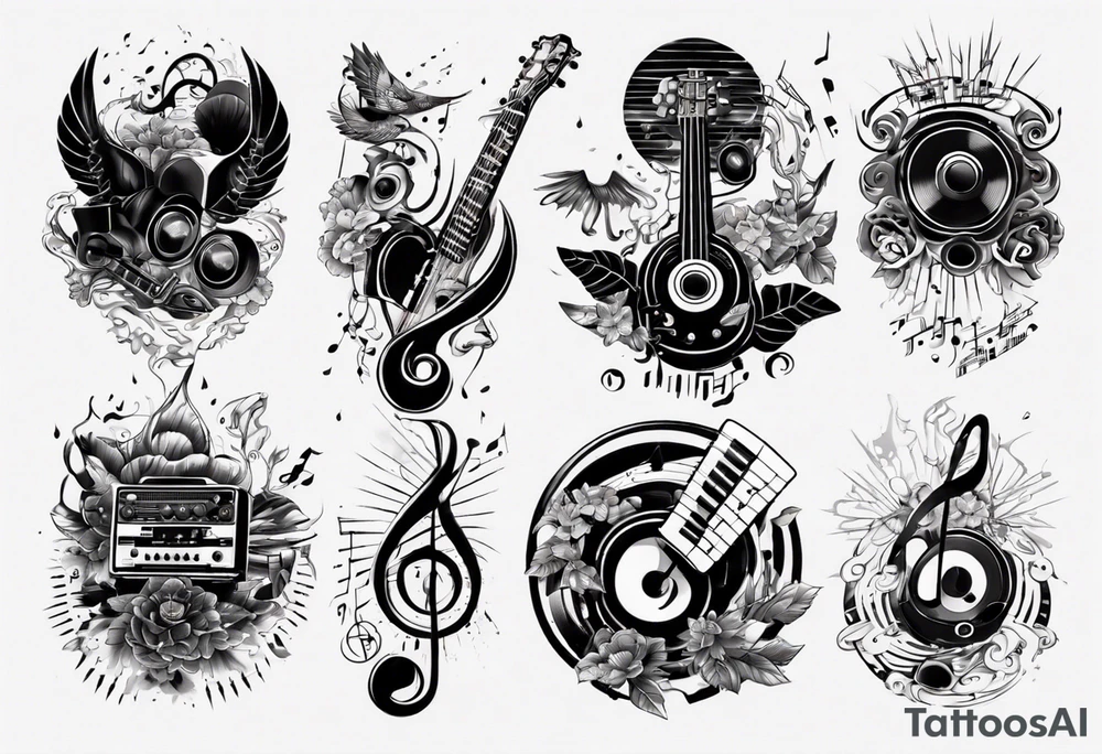 music sound tattoo idea