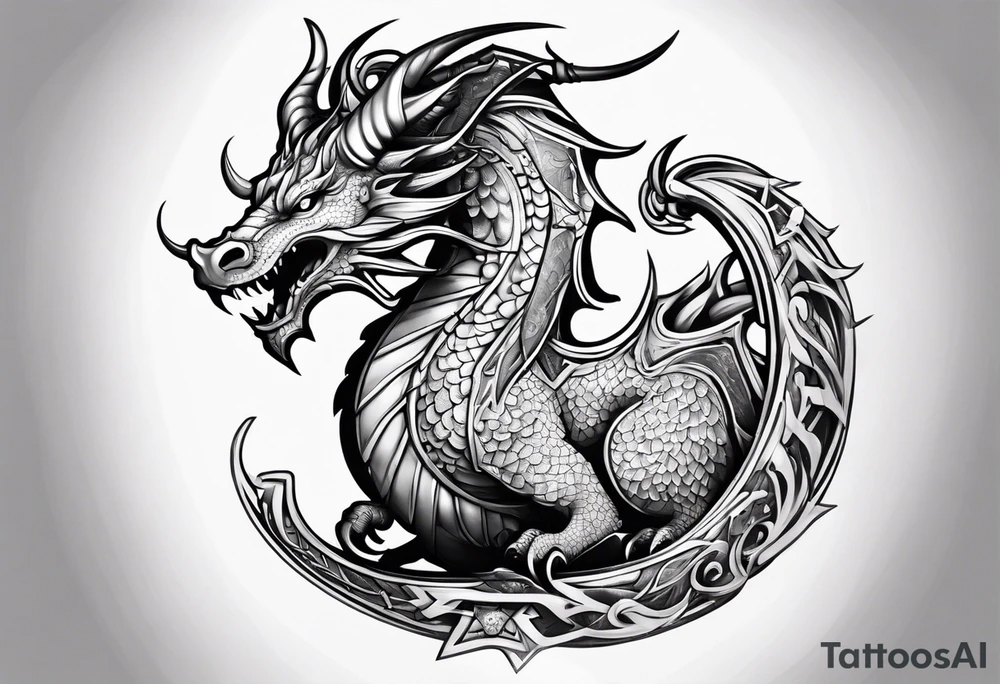 Taurus dragon whole body girly tattoo idea