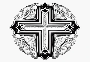 Minimalist Cross tattoo with a “L” and “T” in it tattoo idea