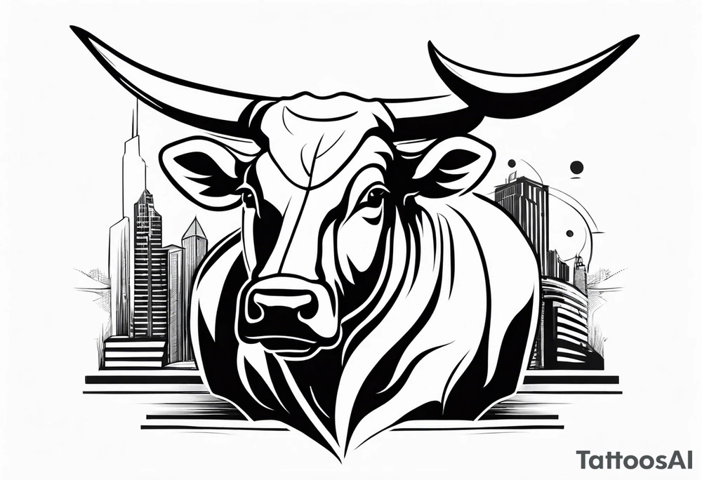 wallstreet bull with balls tattoo idea